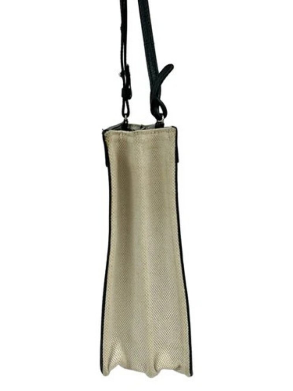 BALENCIAGA Navy Pochette 339937 Cream Black Canvas Leather - Shoulder Bag - Picture 4 of 10